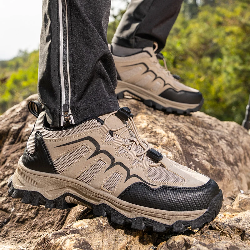 

2026 Men‘s Outdoor Hiking Shoes Wear-resistant Trekking Walking Tourist Trekking Sneakers Mountain Climbing Trail Jogging Shoes