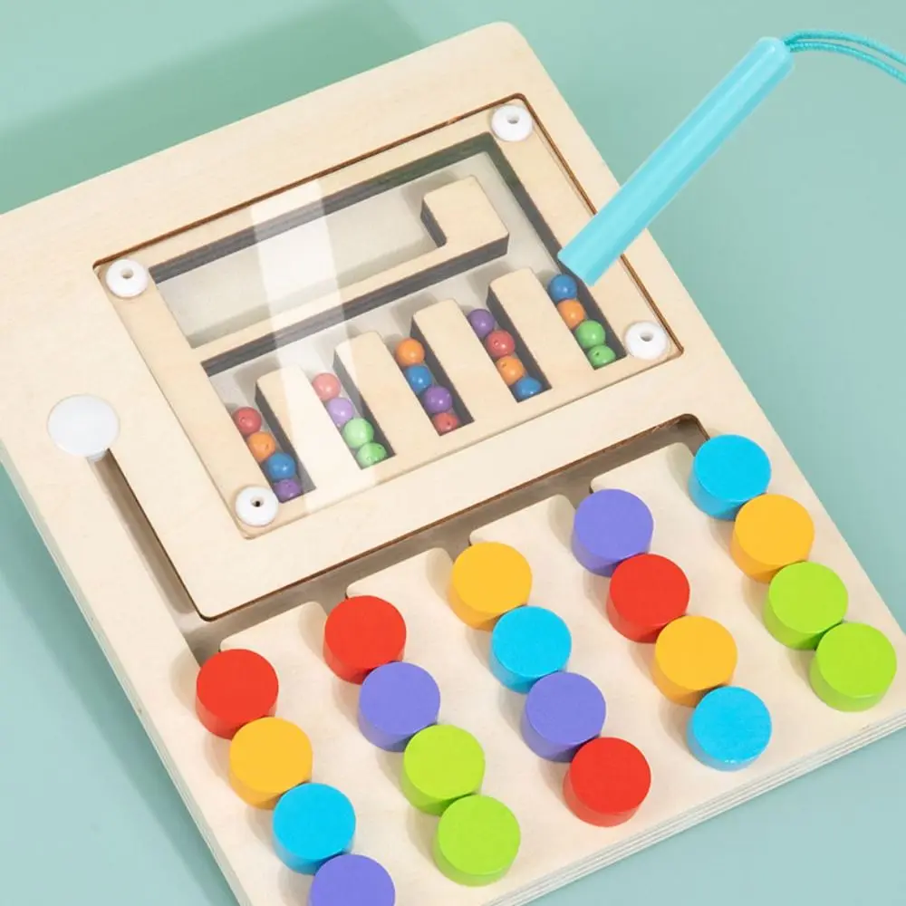 

Деревянная развивающая игра-сортер для сопоставления цветов, Монтессори-головоломка, портативная мультяшная деревянная доска-пазл, подарки на день рождения