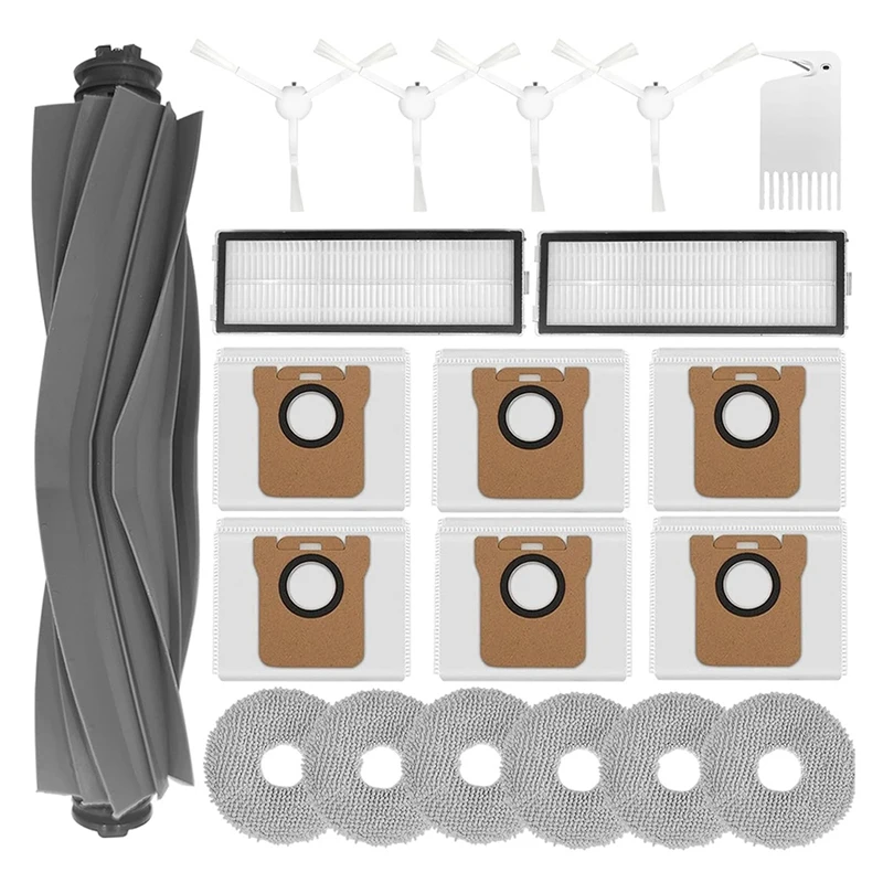 Kit di accessori per Dreame Tech L10S Ultra /L10 Ultra Robot Vacuum, spazzola principale filtro Hepa spazzola laterale Mop pad sacchetti per la polvere
