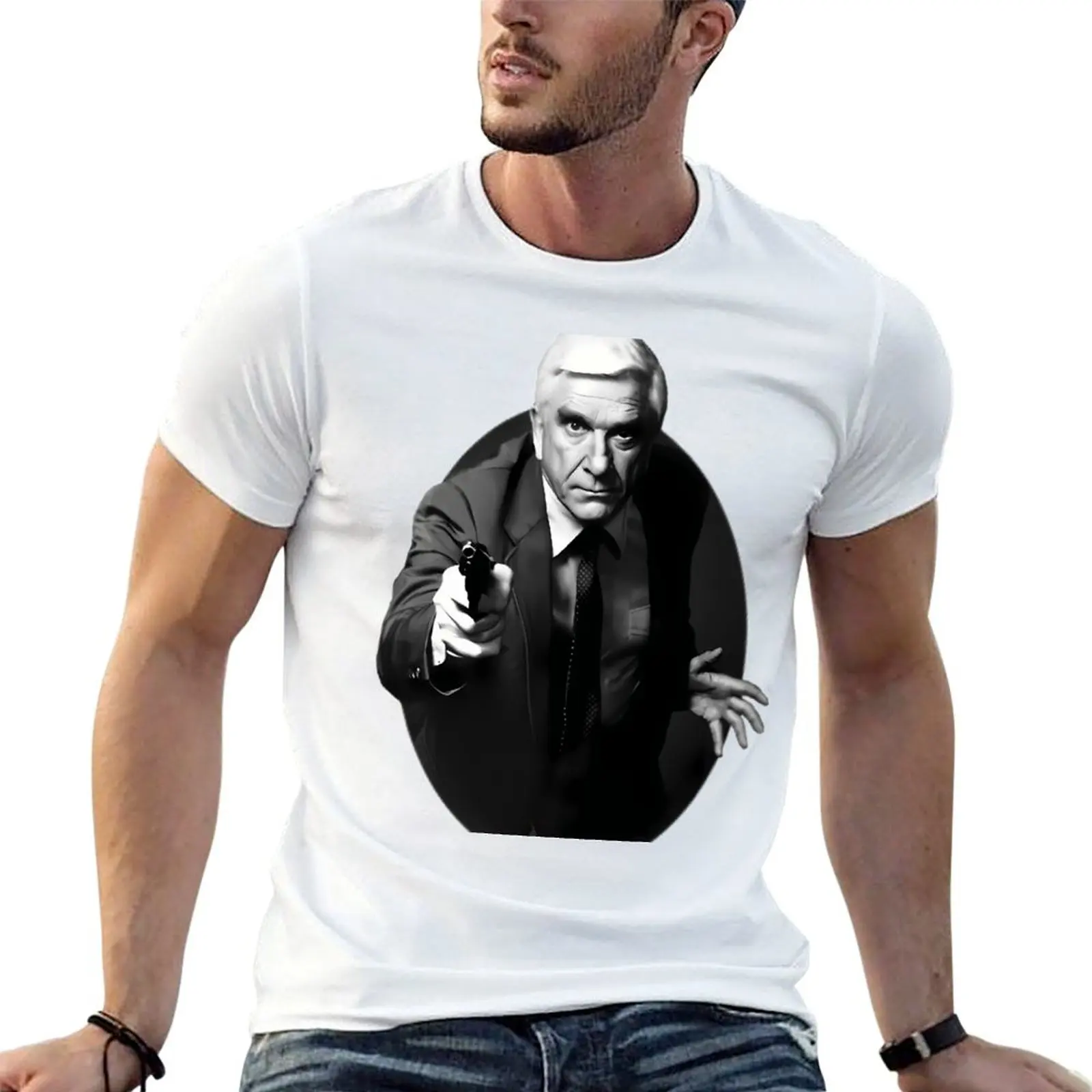 Camiseta Leslie Nielsen, Naked Gun, camiseta para hombre, camisetas para hombre de algodón, camisetas divertidas para hombre, camiseta gráfica
