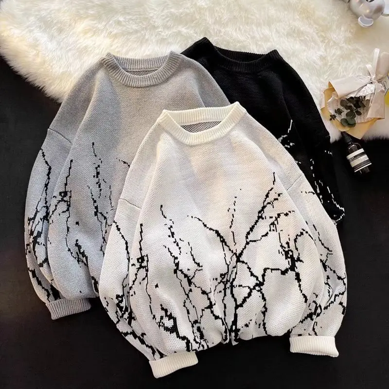 

Sweaters Women Clothes Vintage Harajuku Oversized Tops Fashion Pullover Streetwear Gothic Print Black Sweater