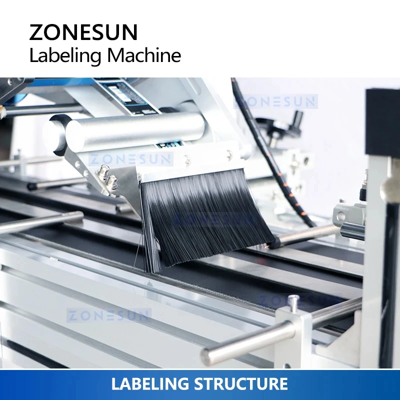 ZONESUN Automatic Three Side Labeling Machine Square Container Bottom Top Side Labeler Cookie Box Label Applicator ZS-TB831ST