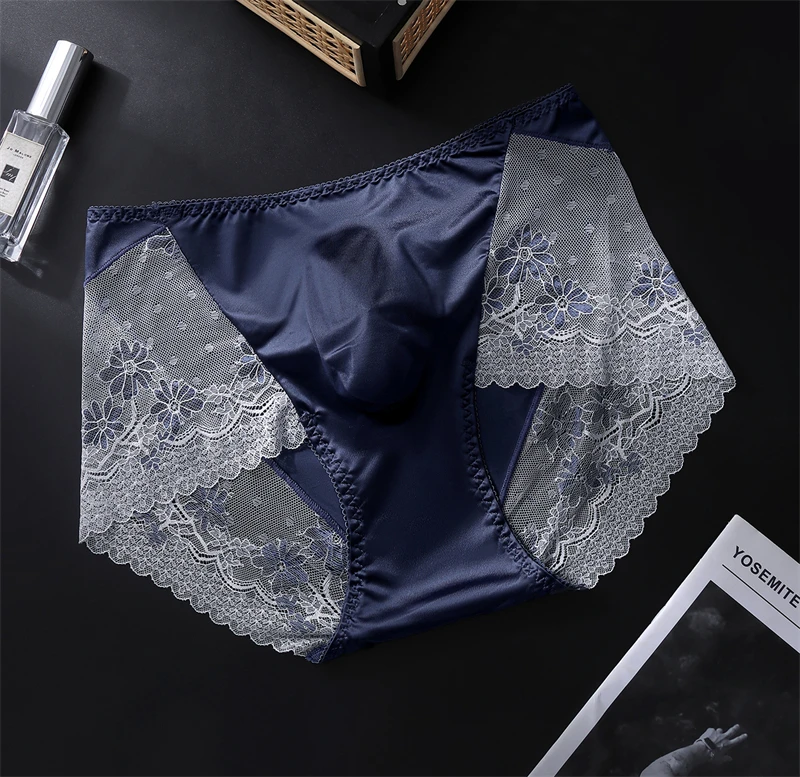 Neue Herrenunterwäsche, leichte Luxusunterwäsche für Erwachsene ab 18 Jahren, Übergröße, Satin, Spitze, 3D-Tasche, Calzoncillos Hombre Sexys Shopping Tøy – Detail 6