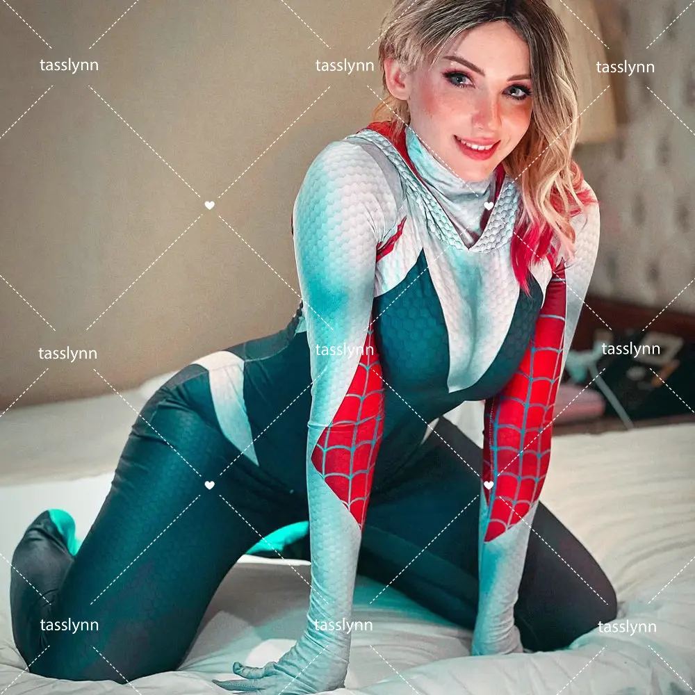 

Marvel Spider Gwen Cosplay Costumes Adult Kids Geek Girls Bodysuit Halloween Costume Party Zentai Suit Spider Girls Cosplay Suit