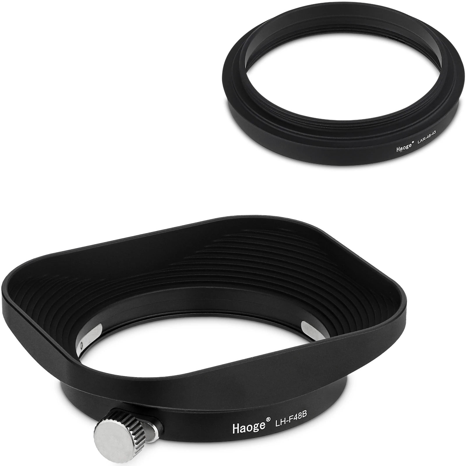 Haoge 43 mm vierkante metalen zonnekap schaduw voor Leica D-Lux 8 camera-accessoires schroef-in zonnekap