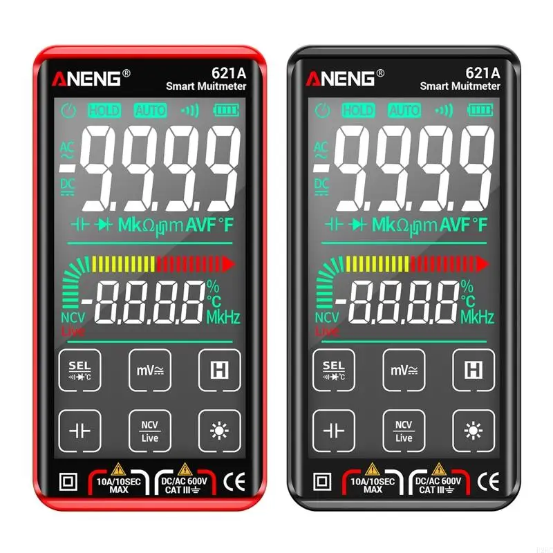 F26C Digital Multimeter 9999 Counts TRMS Auto-Ranging Color LCD Screen Voltmeter Fast Accurately Measures Voltage Current