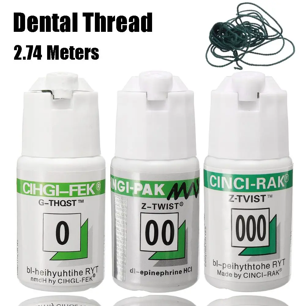 1Bottle Disposable Dental Thread Dentist Material Knitted Cotton Gingival Retraction Cord