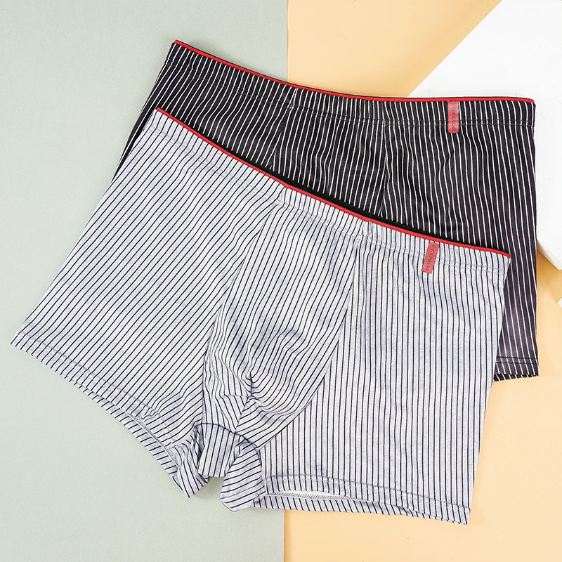 Men Panties Stripe Boxers Briefs Shorts Plus Size L-4XL Boxer Sexy Lingerie Mens Underpants Underwear Shorts Under Wear