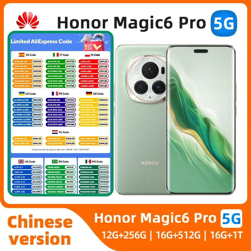 HONOR Magic 6 Pro Smartphone Snapdragon 8 Gen3 przyspieszona ośmiordzeniowa bateria 5600 Mah 80 W szybkie ładowanie telefonu komórkowego 3D kamera