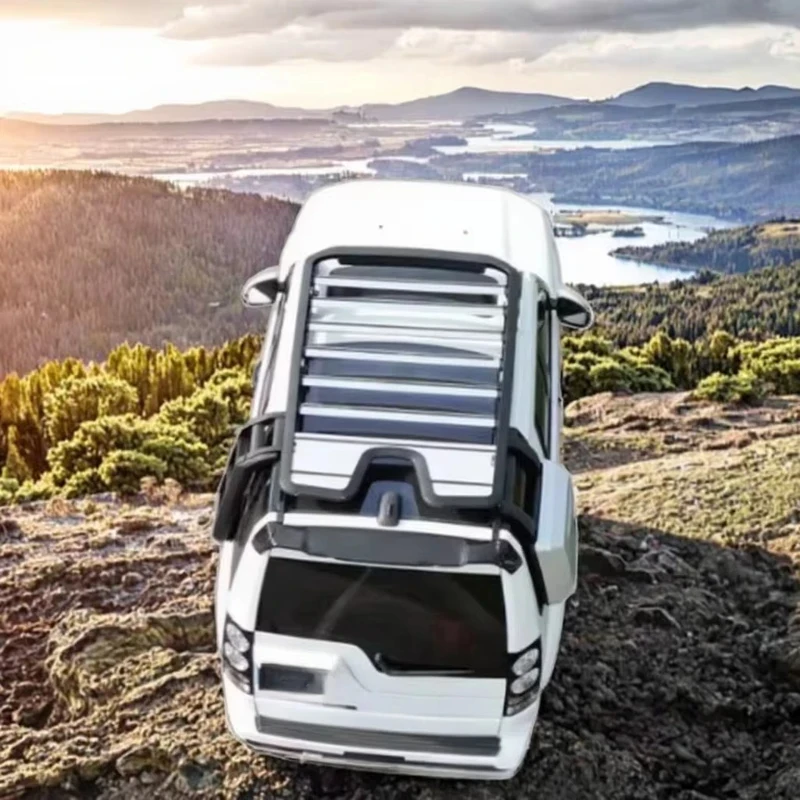 Aluminum Alloy Roof Top Luggage Rack 4 227x23x135cm-500kg Capacity Climbing Ladder
