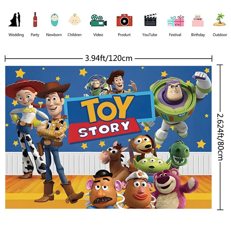 Kinderfeestdecoratie Wegwerp Servies Toy Story Bekers Borden Ballonnen Babyshower Verjaardagsfeestje Cadeau Speelgoed