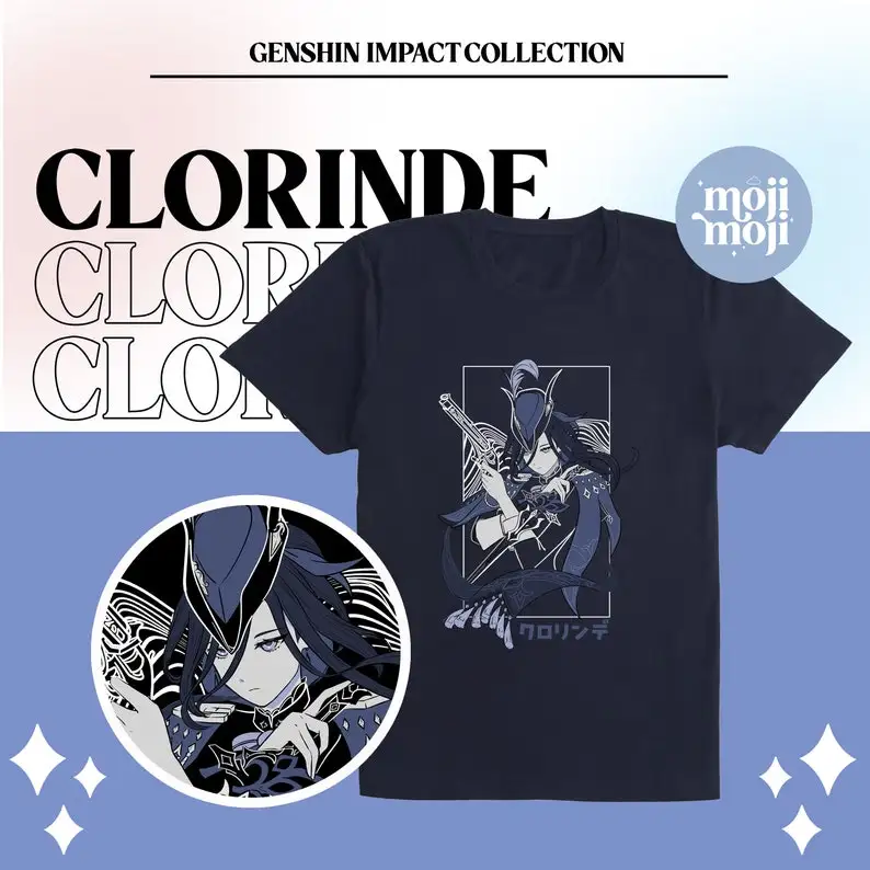 Genshin Impact CLORINDE Shirt Genshin Clorinde T-shirt Genshin Merch Fontaine theme Merch Gamer Shirt Gifts for Gamers
