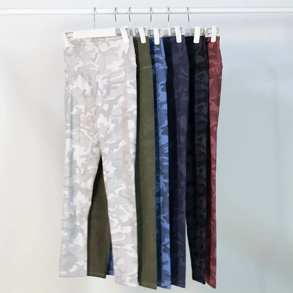 2024 Yoga Clothing 6-color Camouflage Pattern Yoga Pants Sports Fitness Yoga Night Run Can Wear Naked-fit Cropped Pants