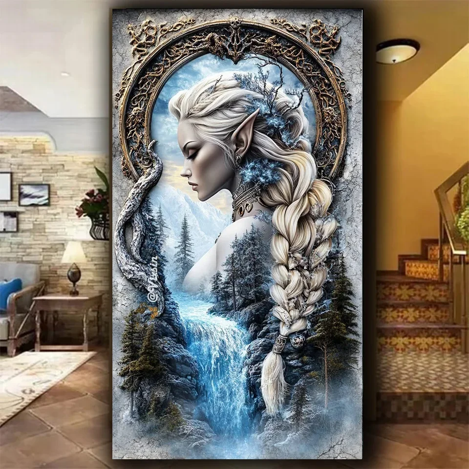 

Большой размер Снежная принцесса женщина горная алмазная живопись полная квадратная круглая Алмазная мозаика DIY ювелирные изделия вышивка крестиком мультяшный декор