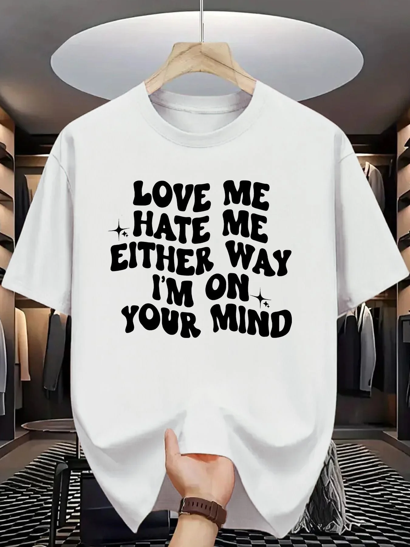 [Plus Size Printed T-Shirt] White Casual Plus Size T-Shirt - Eye-Catching 