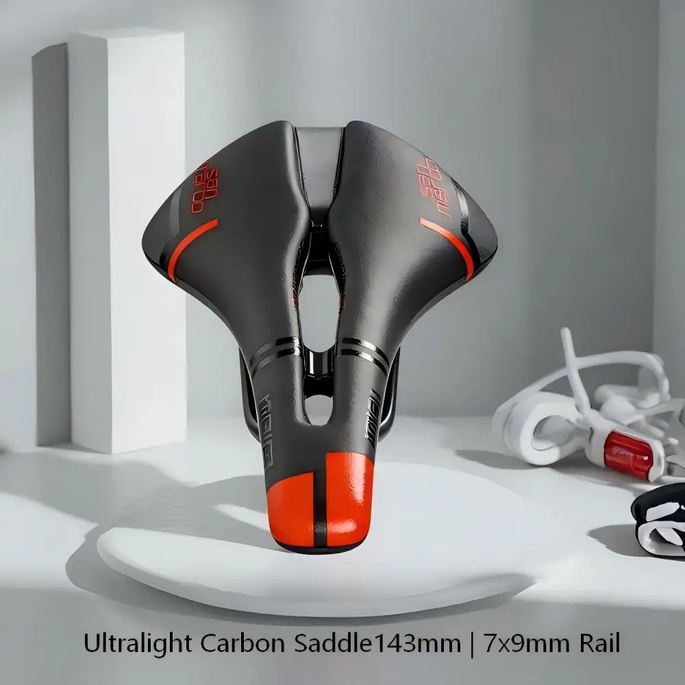 

Ультралегкое карбоновое велосипедное седло 143 мм с карбоновыми направляющими 7x9 мм для MTB, шоссейных, TT и триатлонных велосипедов, подушка для сиденья для мужчин и женщин, велосипедные запчасти