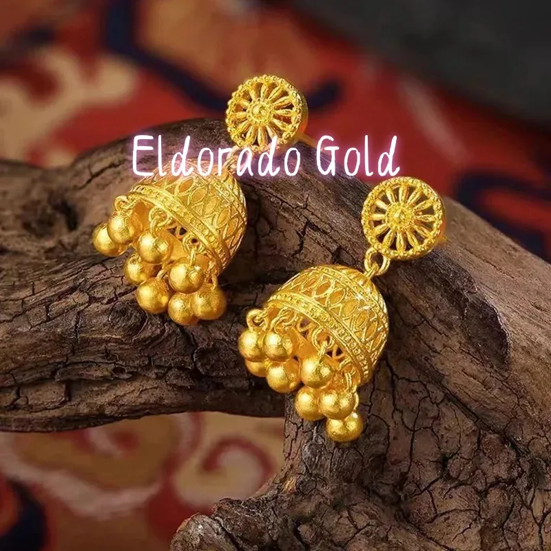

Серьги-кисточки Eldorado Gold Bohemian для женщин, из серебра 999 пробы, модные, элегантные, в этническом стиле, 24K, высококачественные, оптом, подарок