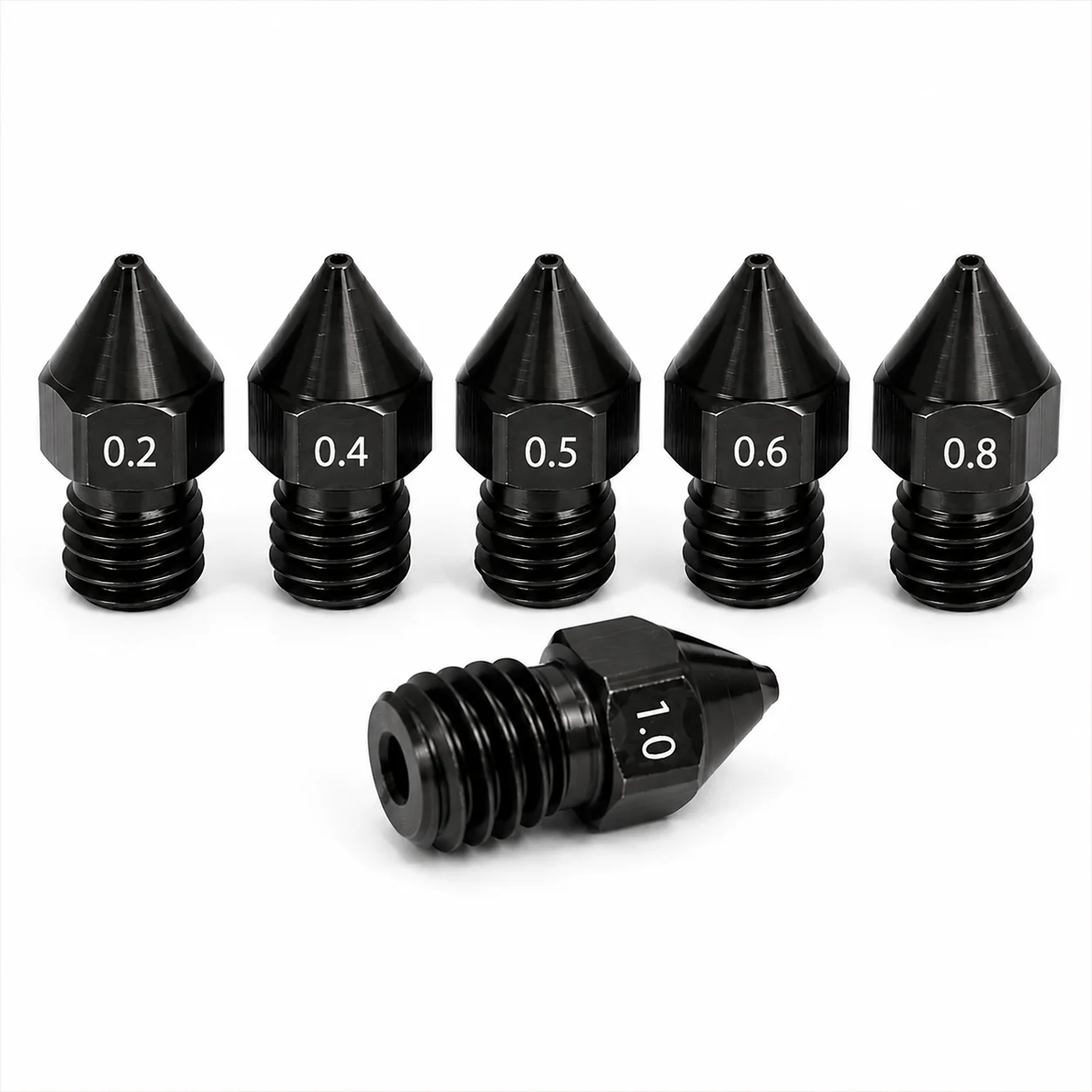 Super Hardened Steel Nozzle MK8 5Pcs/Lots Hard Reprap 1.75mm 0.2/0.4/0.5/0.6/0.8/1.0mm for 3D Printers Hotend CR10 Ender3 view 5