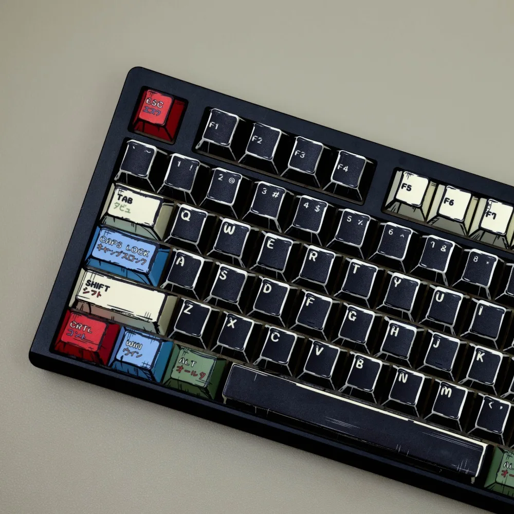 

Колпачки для клавиш на тему аниме для механической клавиатуры, 143 клавиши, PBT Dye Sub Cherry Profile, многоязычные колпачки для игрового и офисного использования