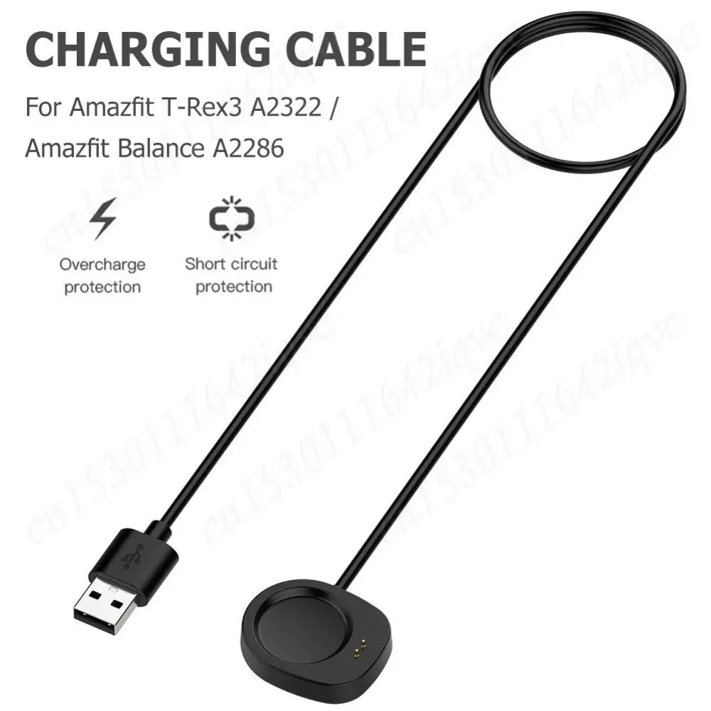 1 M USB Charging Cable Magnetic Smartwatch Dock Charger Adapter Charging Cord for Amazfit T-Rex3 (A2322)/Amazfit Balance (A2286)