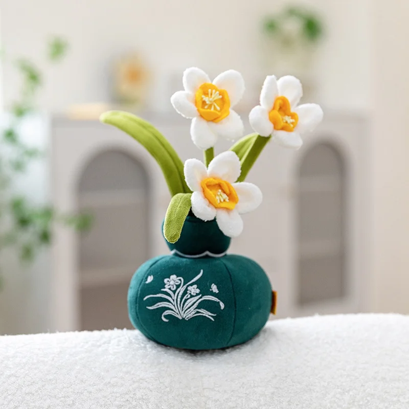 ตุ๊กตาดอกไม้ประดิษฐ์ ช่อดอกกุหลาบขนาด 25 ซม. ตุ๊กตาต้นไม้ ของเล่นตุ๊กตาขนนุ่ม ดอกพลัม ดอกแพนซี ดอกไอริส ช่อดอกไม้ ดอกนาร์ซิสซัส ของตกแต่งชั้นวางหนังสือ โซฟา รถยนต์