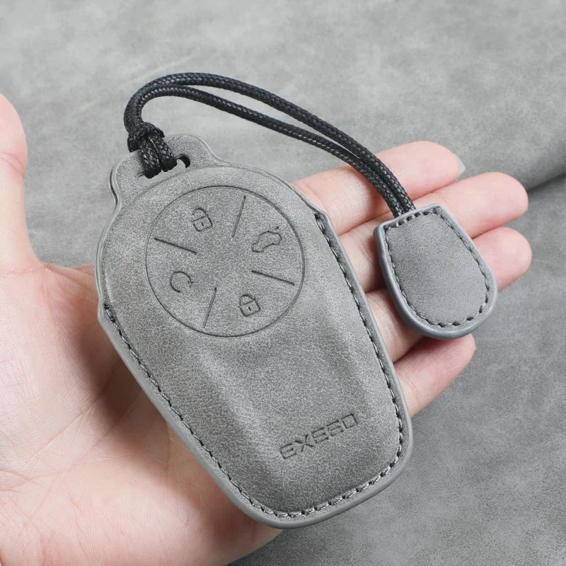 حافظة مفاتيح السيارة الجلدية غطاء شل فوب لشيري EXEED LX TXL أتلانتيكس ET ES VX سيارة فوب حامل المفاتيح
