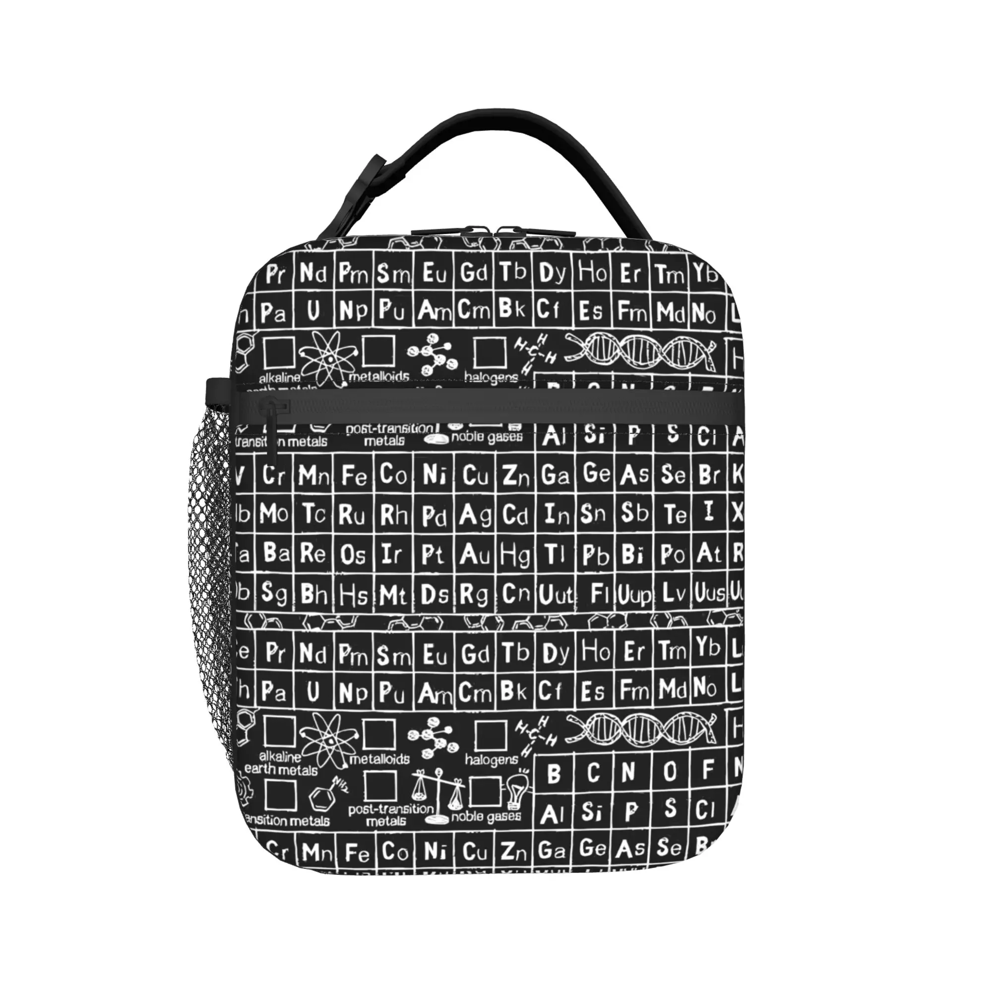 Science Cartoon Objects Set (2) Lunch Bag Fun Picnic Lunch Box Print Portable Thermal Tote Handbags