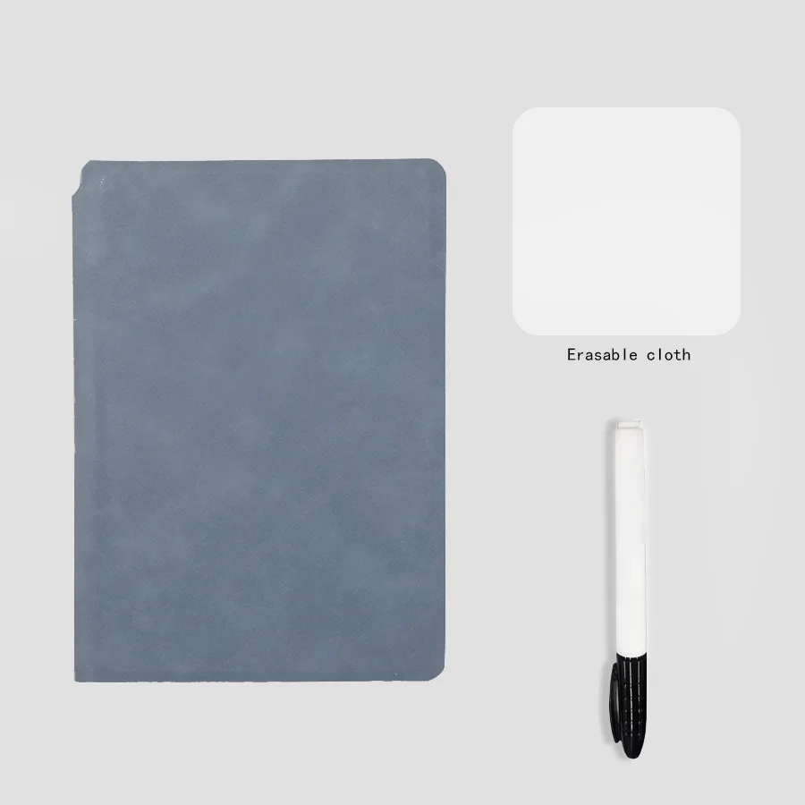 A5 wiederverwendbares Whiteboard-Notizbuch-Set mit Whiteboard-Stift, Wischtuch, Leder-Notizblock, Wochenplaner, tragbar, stilvoll, für das Büro – Detail 10