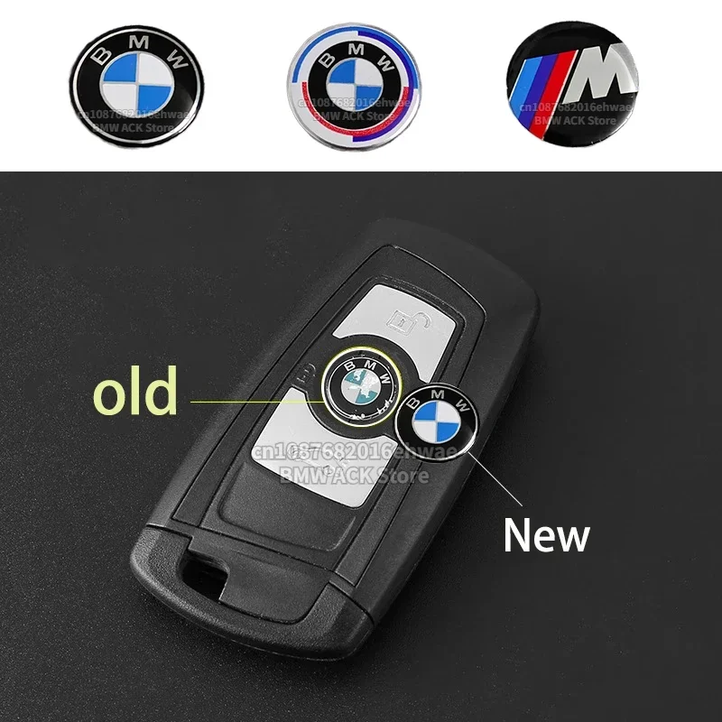 11MM 3D Aluminum Car Key Shell Stickers For BMW M M1 M2 M3 F32 E52 E53 E60 E90 E91 E92 E93 F01 F30 Auto Key Remote Fob Decals