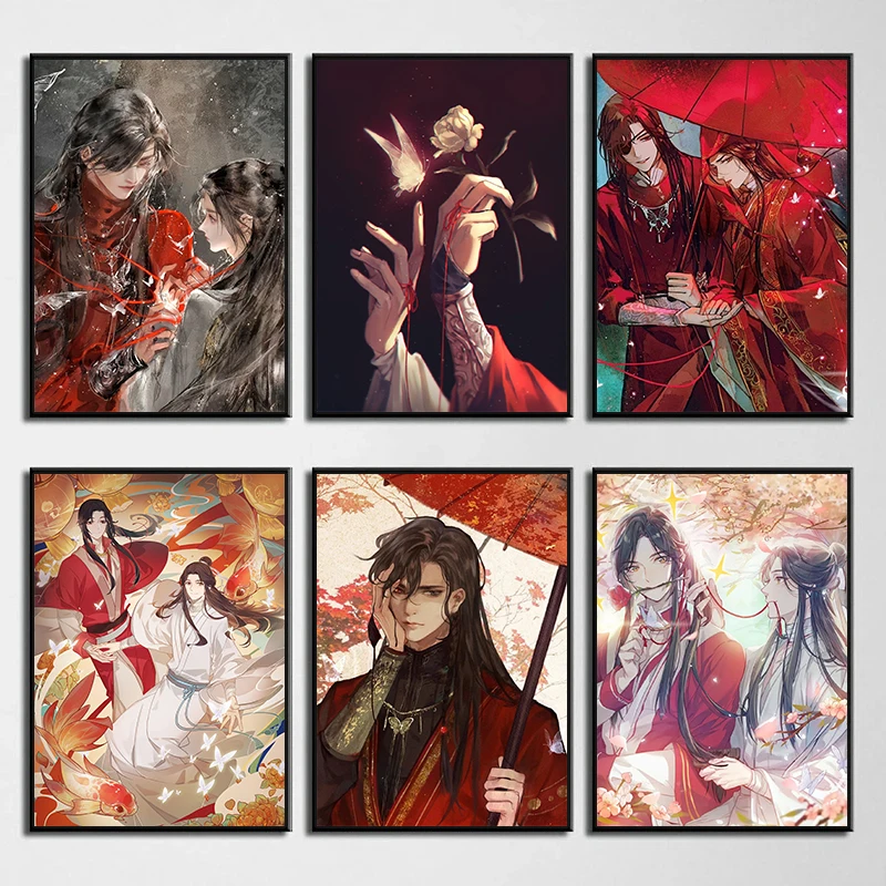 BL Anime Heaven Official's Blessing Hua Cheng Xie Lian Tian Guan Ci Fu Posters Prints Canvas Painting for Room Home Wall Decor