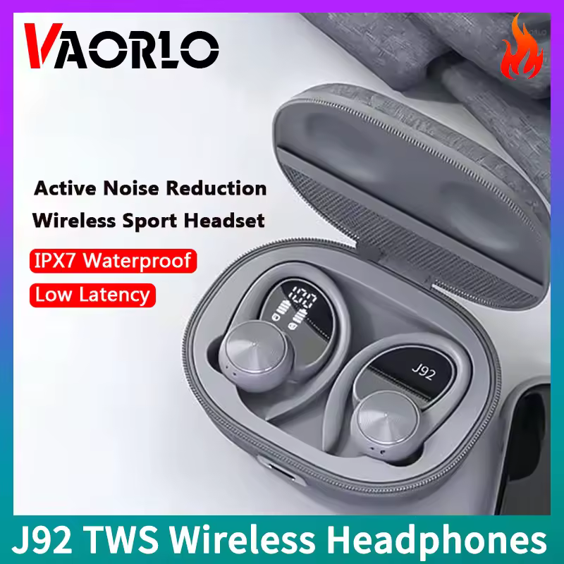 J92 TWS Bluetooth Earphones Fabric Nordic Style Sports Waterproof Gaming Noice Cancelling HiFi Subwoofer Wireless Headphones