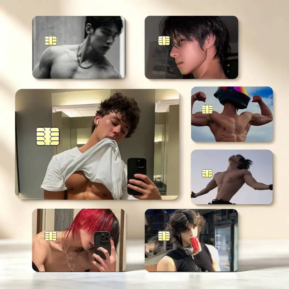 Male Abdominal Muscle High‑Res Game Chip Decals Credit Card Mini Waterproof Vinyl Ornament Useful Gift