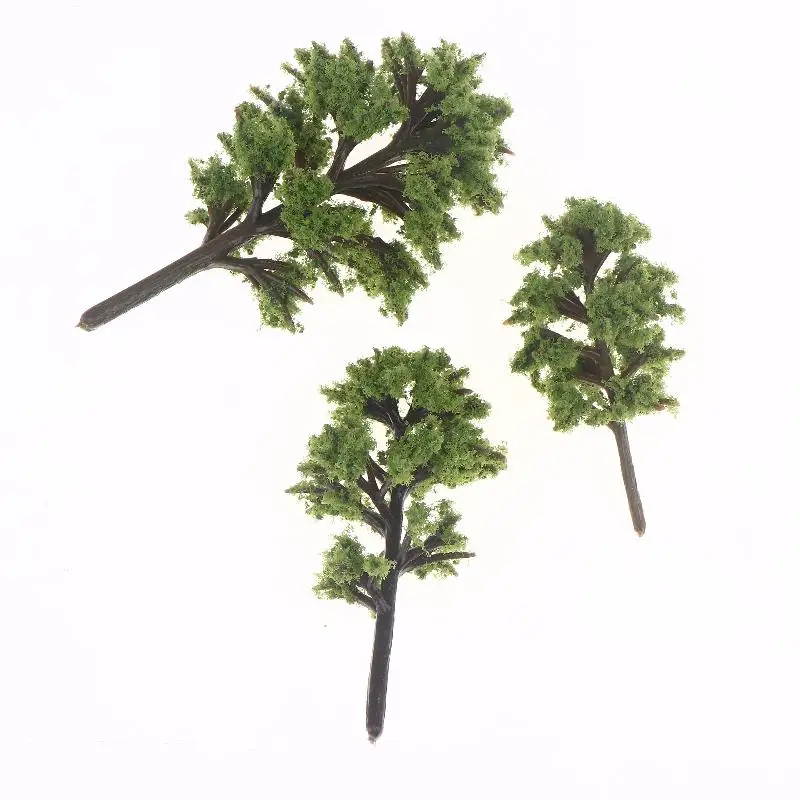 10pcs Model Trees Ornaments Decoration Railroad Diorama Scenery Plastic Scale Scene For House Living Room Kitchen Decor