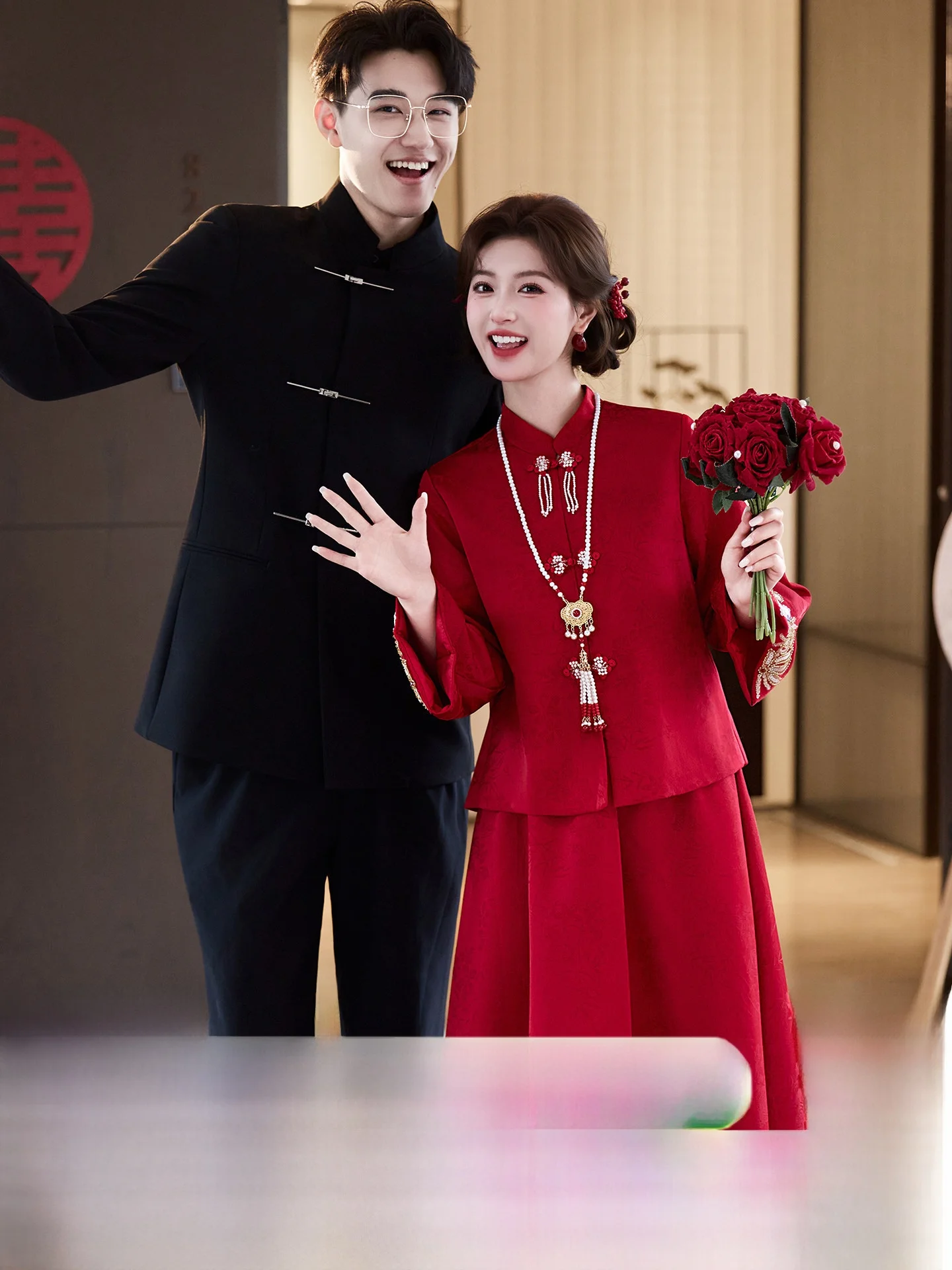 

Winter Wedding Dr Red Long Sve A-Line Gown for Brides plus Size Concealing Meat Vintage Sle Zipper Bal Performance