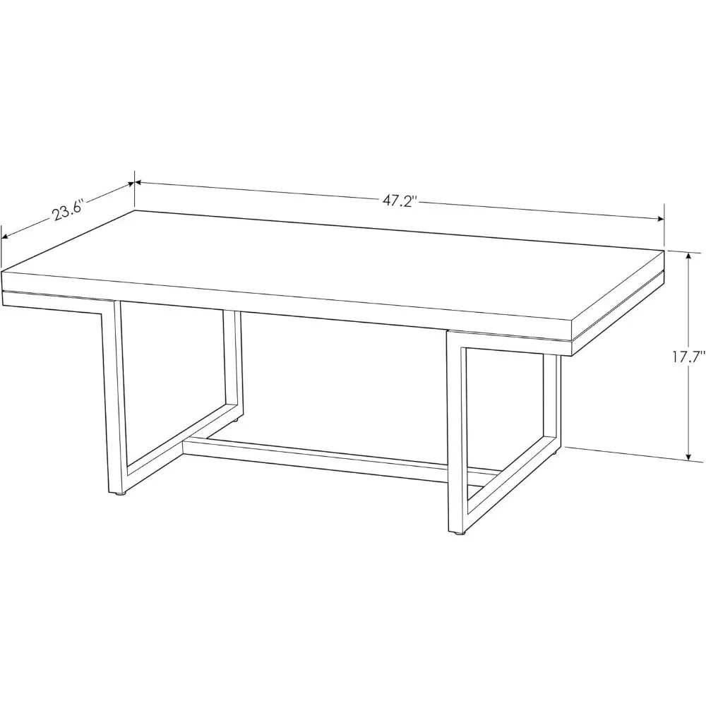 Coffee Table - Black Paint Finish, Polished Stainless Steel Base, High Gloss Black Paint Finish Top Living Room Furniture