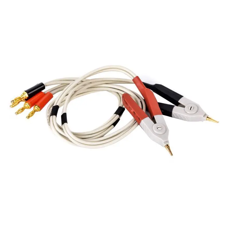 1 paar geïsoleerde bananenstekkerclips kabel Lage weerstand LCR Clip Probe Leads Testmeter Terminal Kelvin Nieuw