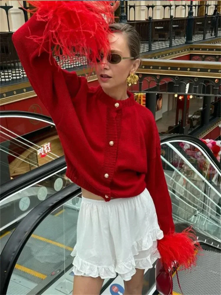 Tossy Fashion Patchwork Cardigan Sweater Women\'s Long Sleeve High Waist Slim Fluffy Y2k Clothes Outwear Female Knitwear Coat New