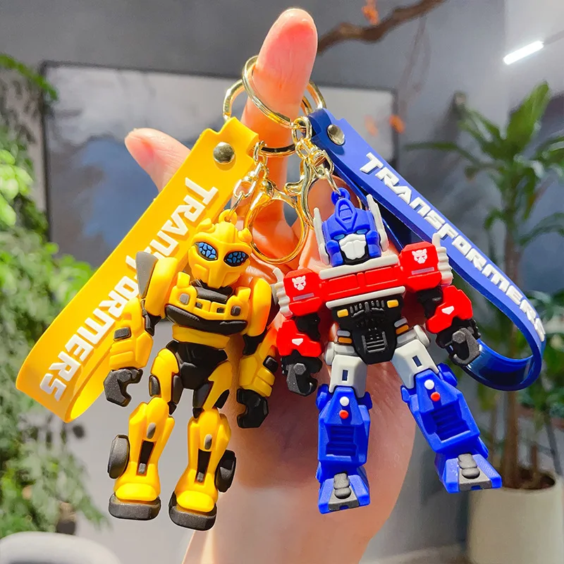 Transformers Keychain Optimus Prime Bumblebee Figure Anime Keyring Pendants Car Key Accessories Doll Ornaments Toy Gift for Kids image 2