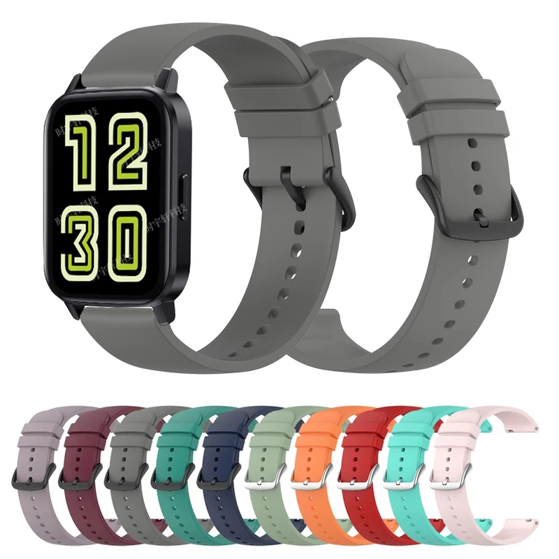 20mm 22mm Silicone Band For DIZO Watch 2 Sports Smartwatch Quick Release Strap For Realme Techlife Dizo Watch R Talk/D Bracelet