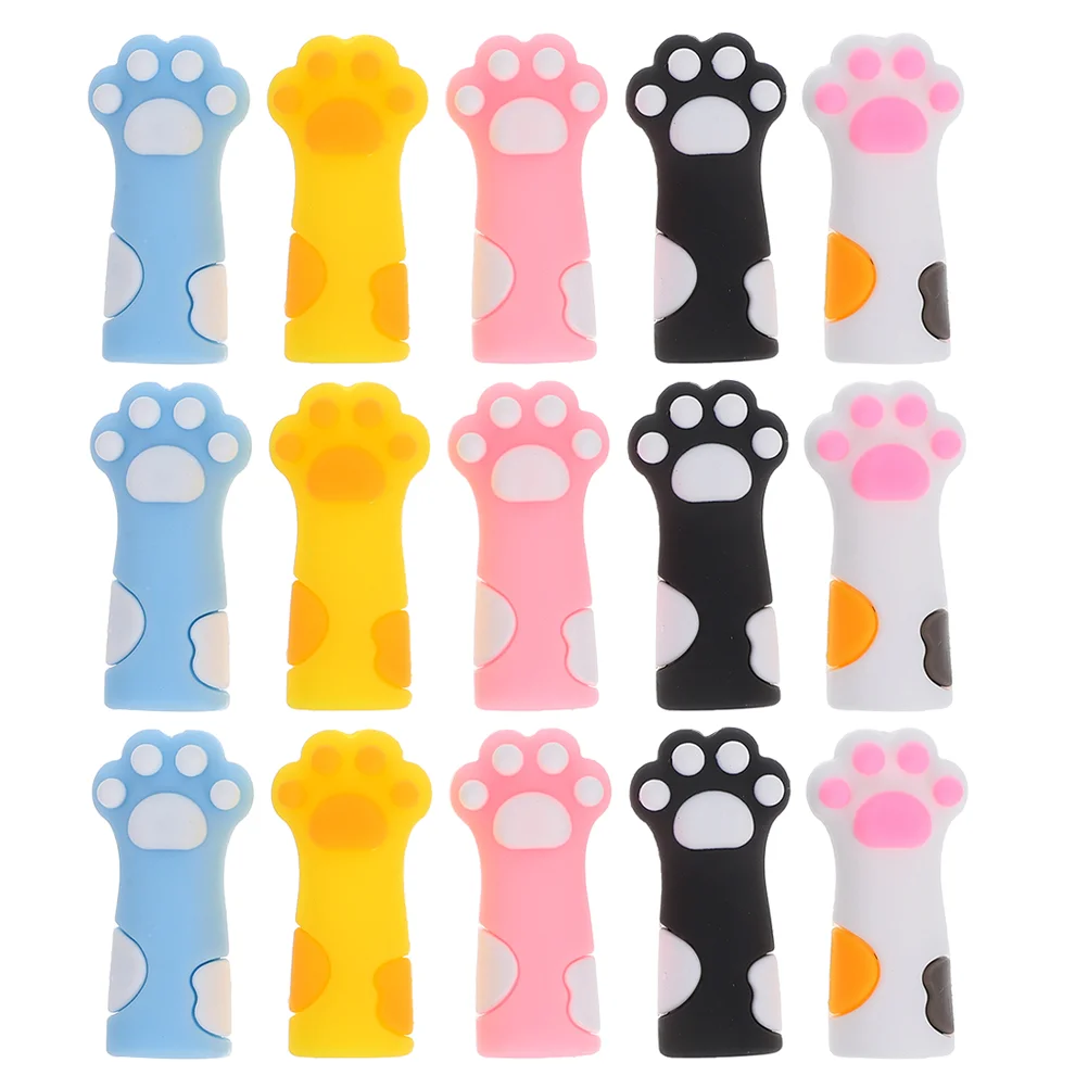 

18 Pcs Cat Paw Pencil Cap Extender for Artists Pencils School Lengtheners Color Cute Caps Gift