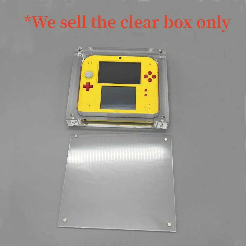 Transparent Acrylic Display Box with Magnetic Cover for 2DS Console Storage Box Clear Case