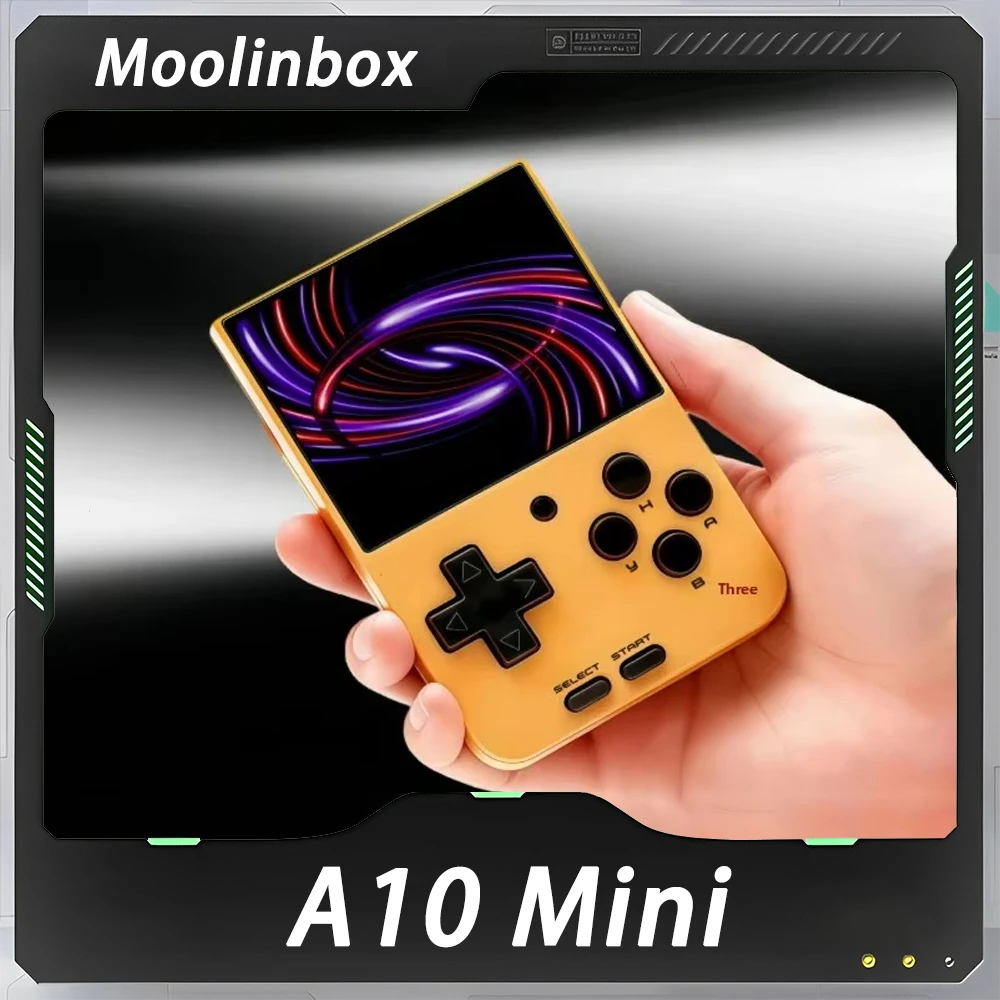 Moolinbox A10 Mini Game Console Retro Open Source Portable Linux 2.8-Inch 640 * 480 IPS 2-Person Online Palm PSP GBA Gifts