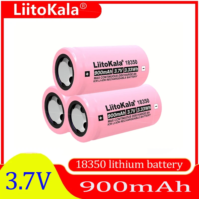 Liitokala New ICR 18350 900mAh power rechargeable lithium battery 3.7V 8A power for electrical tools flashlight