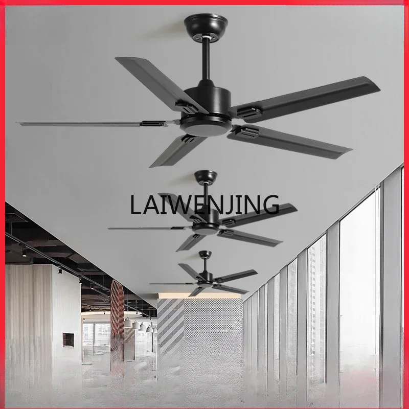 MJY large wind silent industrial wind black retro copper remote control ceiling fan dining room