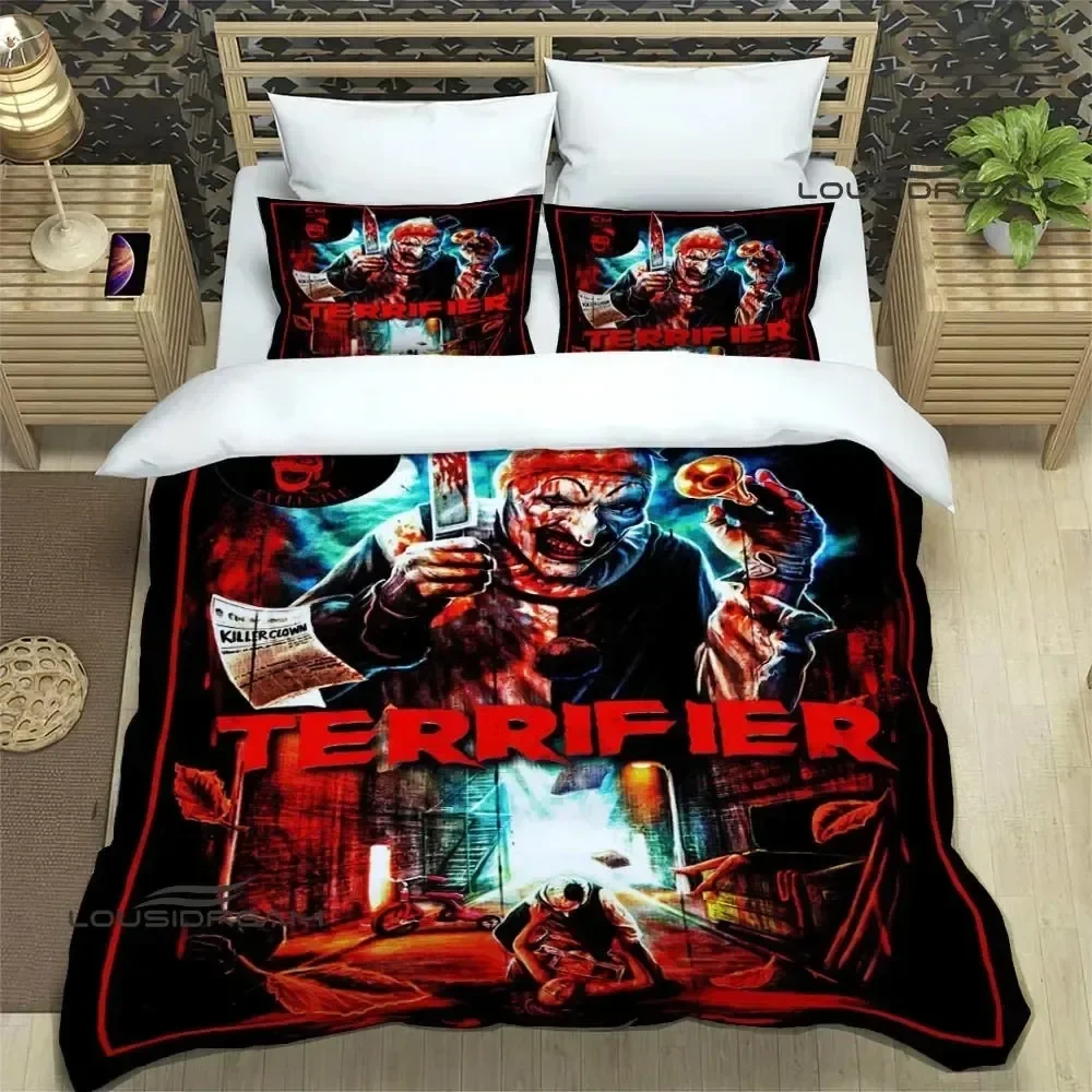 Terrifier horror Comfortable Duvet Quilt Cover Pillowcase Bedding Set Children Bedroom Decoration Home Textile