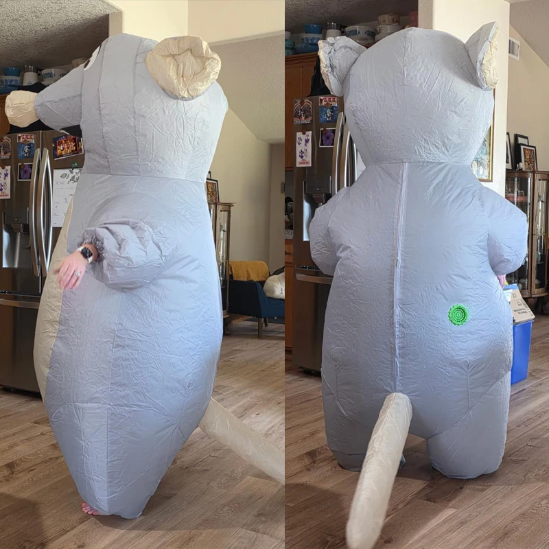 

Big Gray Rat Cosplay Inflatable Costume Adult Mouse Inflatable Set Halloween Party Cosplay Costume Novel Animal Inflatable Props