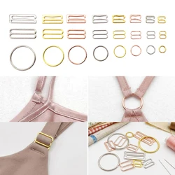 100pcs 6mm~25mm Metal Bra Rings and Sliders Strap Adjusters buckles Underwear Sliders Rings Clips For Lingerie Adjustment