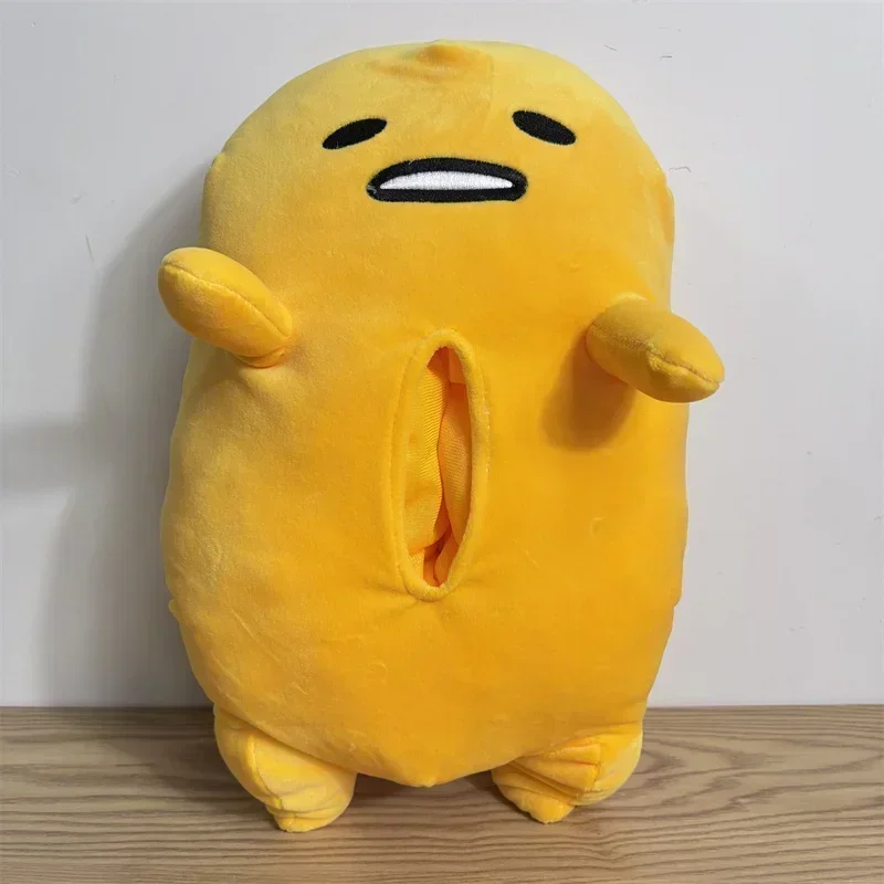 Gudetama-guardanapo de muñeco de peluche, cajón portátil, caja de pañuelos para coche, suministros multifunción, almohada, juguetes creativos, regalo