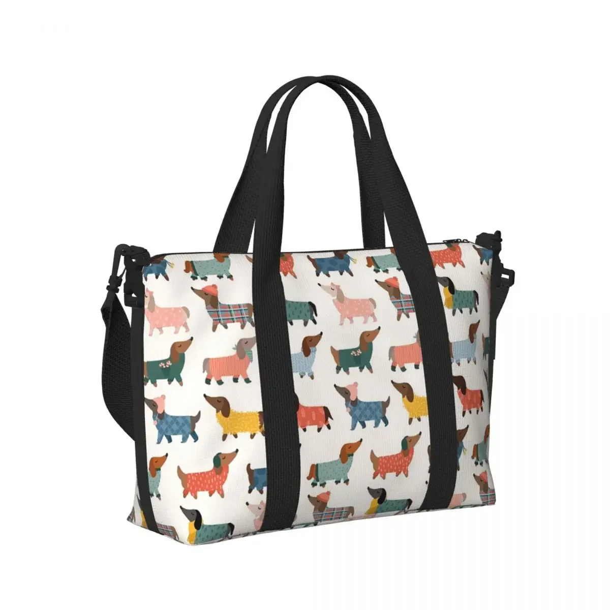 

Dachshund Beach Travel Bag Large Capacity Tote Bags for Gym Sport Women Shopping Duffle Shoulder Bag