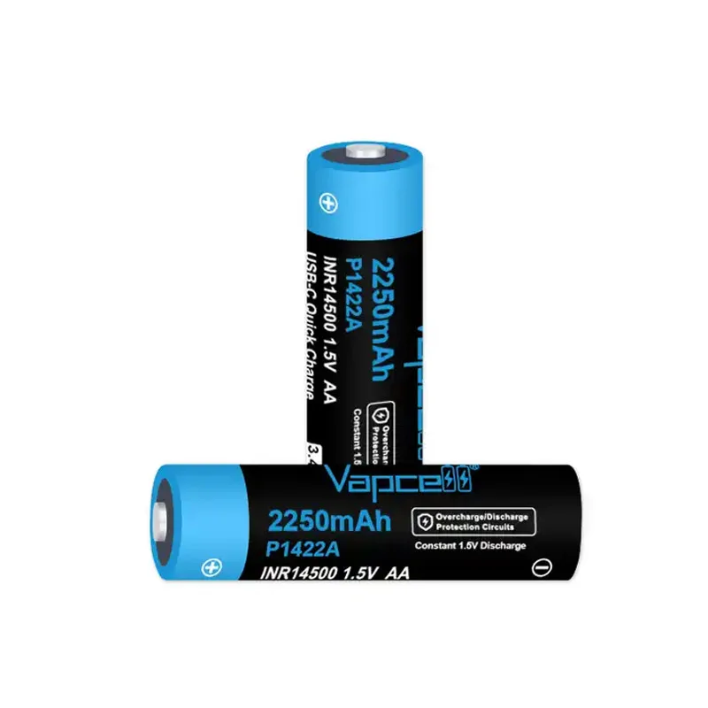 Original Vapcell INR 14500 USB Battery P1422A 2200mAh 1.5V 1.5A AA Type-C Li-Ion Rechargeable Battery 14500 For Flashlight